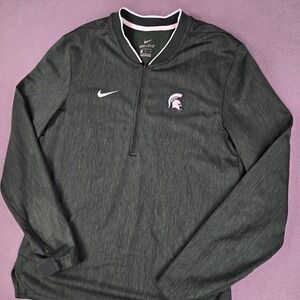 Michigan State Spartans Shirt Mens Medium NCAA Basketball Nike Dri Fit Pullover